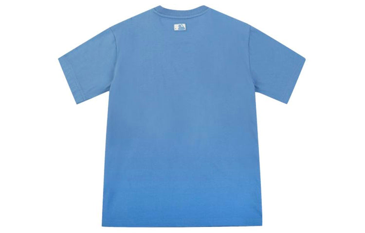 MLB Cartoon Series New York Yankees Basic Embroidered Round Neck Short Sleeve Unisex Sky Blue 31TSC2031-50S