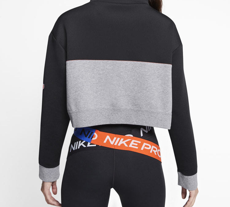 (WMNS) Nike Pro Get Fit Dri-FIT Sweatshirt Black/Gray CJ3467-010
