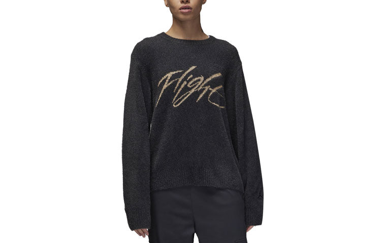Air Jordan Flight Heritage Crop Sweater 'Black' FD7389-045