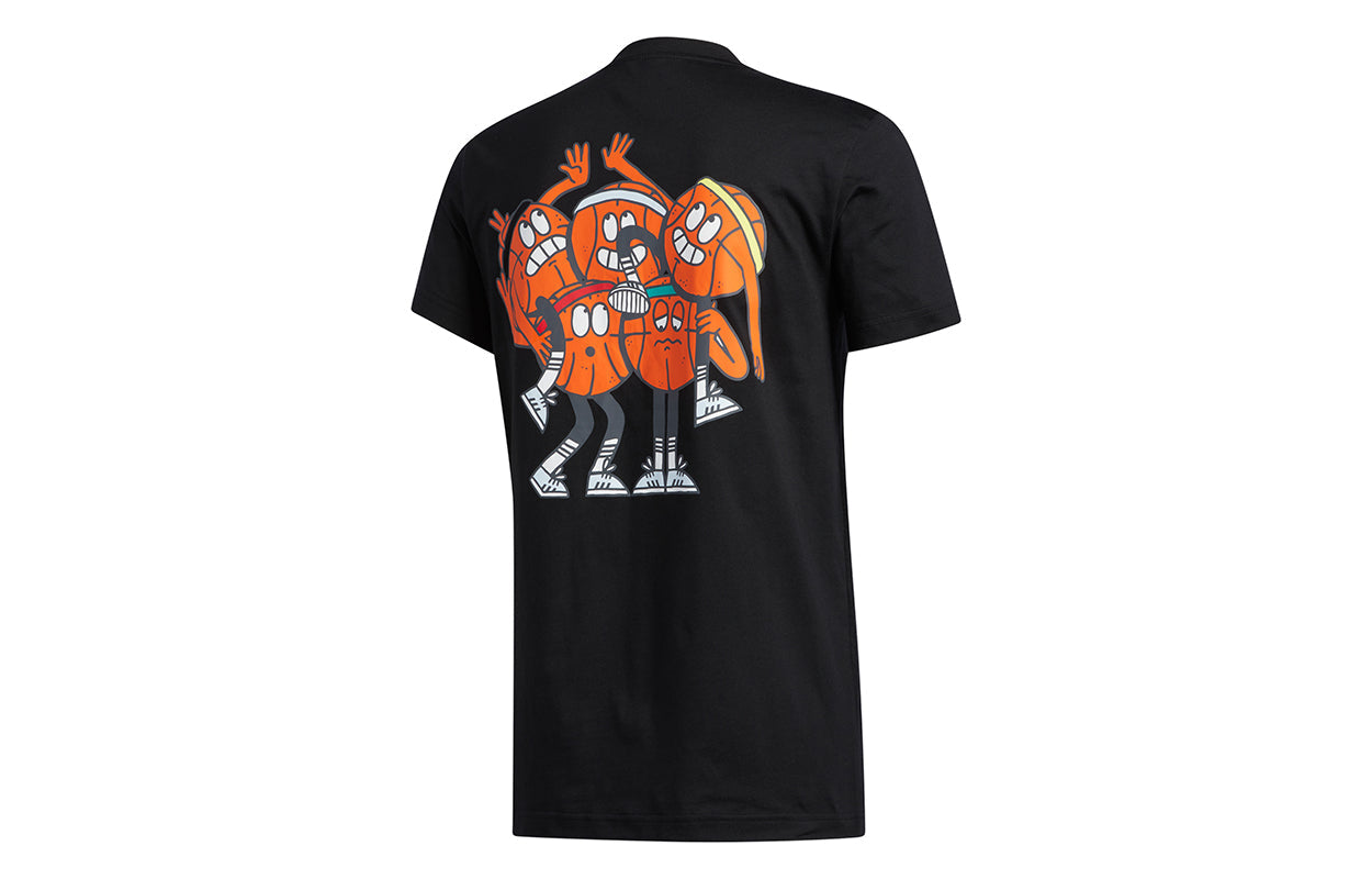 adidas LIL Stripe Team Basketball Sports Short Sleeve Black GL5591