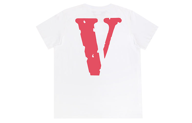 VLONE Back Large Logo Short Sleeve Couple Style White Blue VLTE17SS006