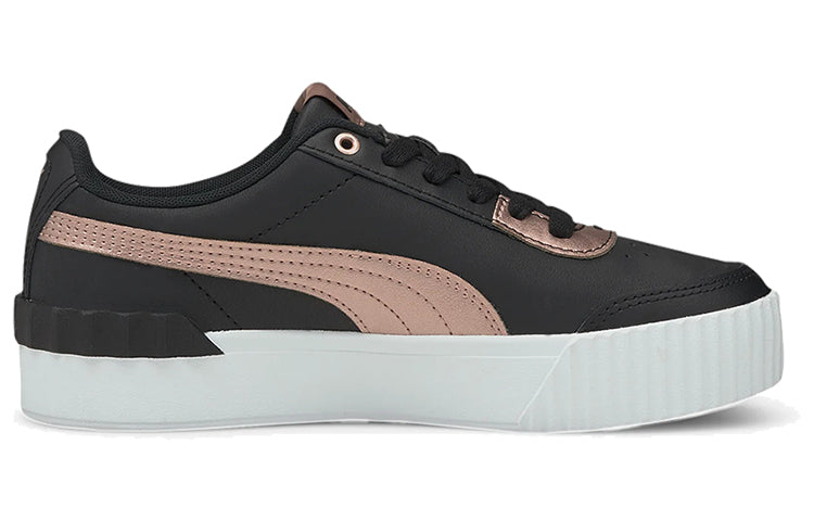 (WMNS) PUMA Carina Lift Metallic Black/Gold Casual Low Board Shoes 375995-02
