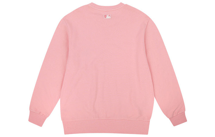 MLB Unisex New York Yankees Logo Embroidery Round-neck Sweatshirt Pink 31MTZ1941-50P