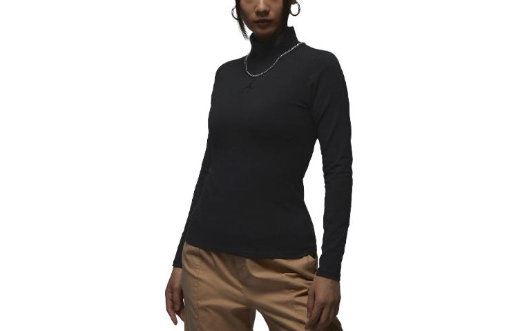 (WMNS) Air Jordan Long-Sleeve Mock Neck Top 'Black' FQ8059-010