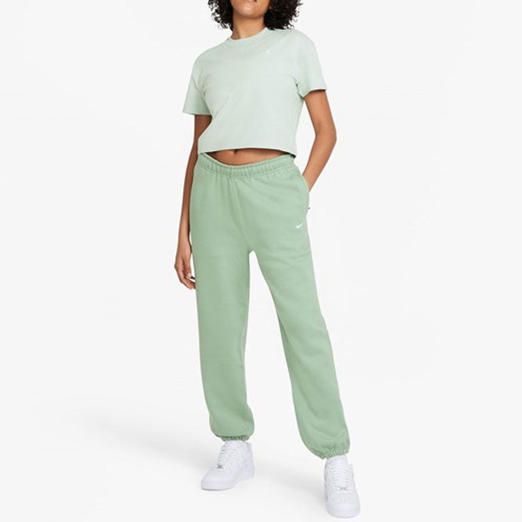 (WMNS) Nike Solo Swoosh Fleece Trousers 'Light Green' CW5565-006
