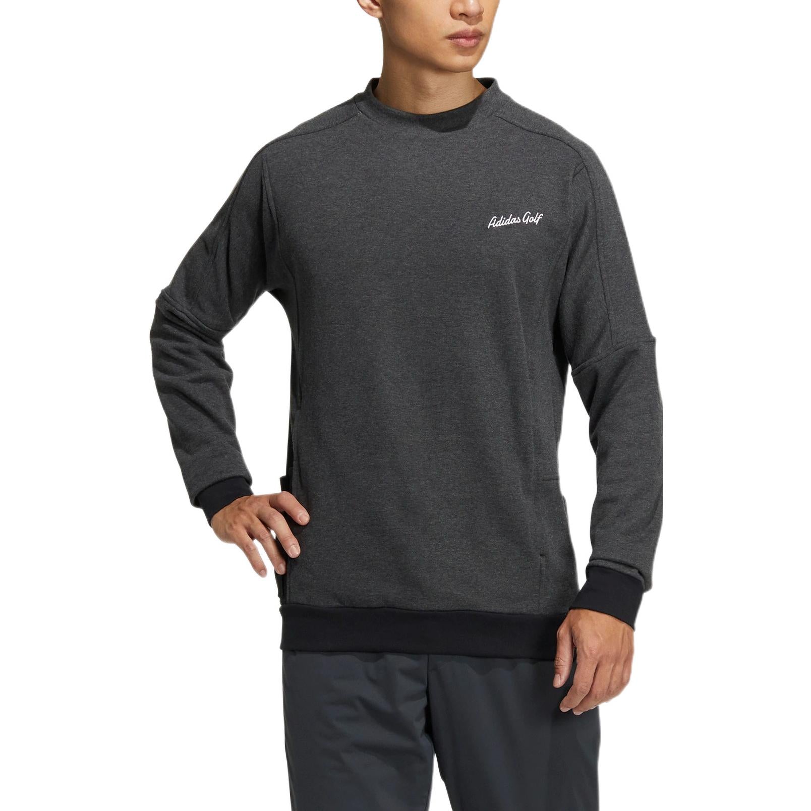 Men's adidas Gt Crew Sw Solid Color Alphabet Embroidered Pullover Long Sleeves Black HG3265