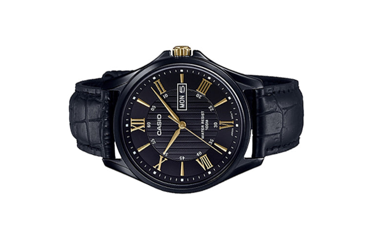 Men's CASIO STANDARD Series Retro Watch Calendar MTP-1384BL-1A Mens Black Analog MTP-1384BL-1A2021