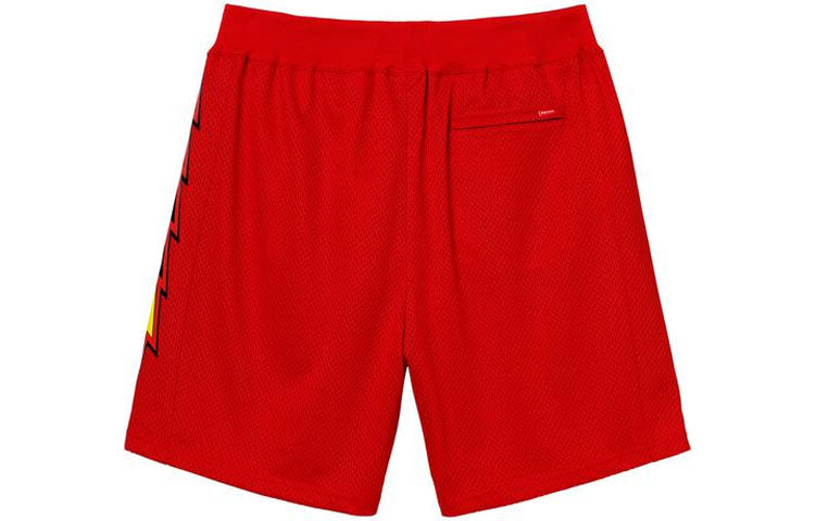 Supreme SS18 Bolt Basketball Short Red Mesh Flash Sports Shorts Unisex SUP-SS18-430