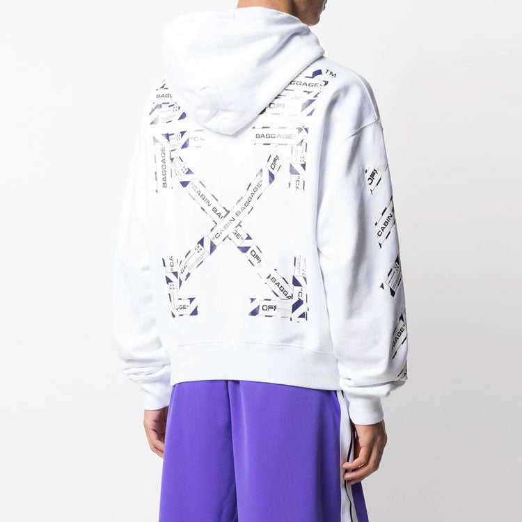 Off-White Arrow Printed Hooded sweater Men White OMBB037S20E300030188