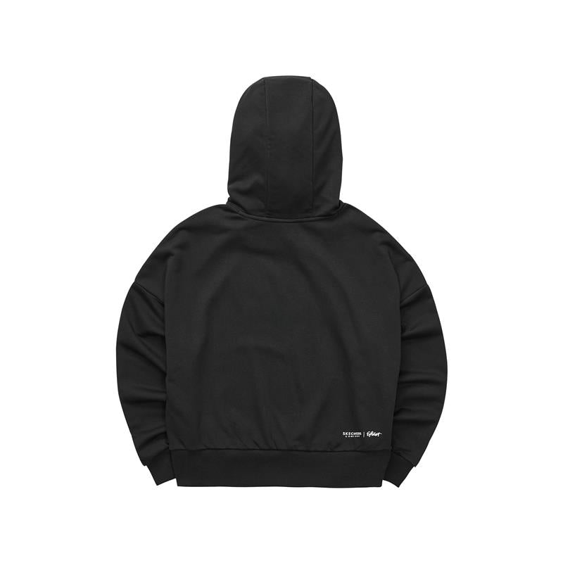(WMNS) Skechers Casual Graphic Hoodie 'Black' L421W134