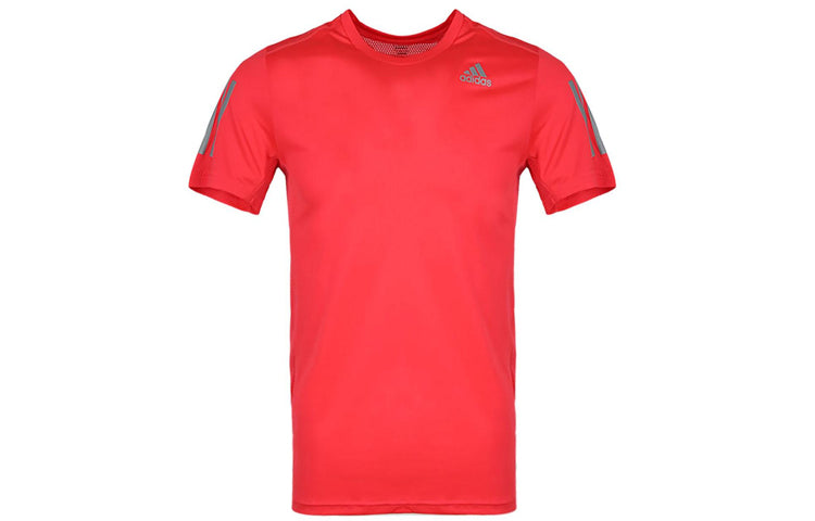 adidas Own The Run Sports Short Sleeve Tee 'Red Grey DX1314