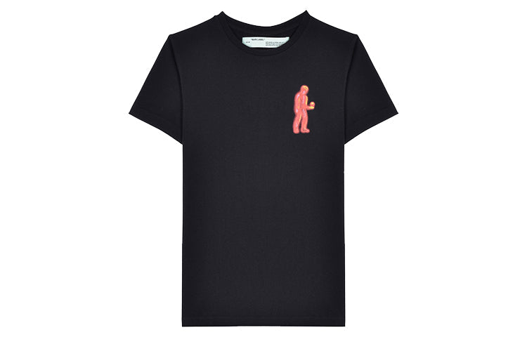 Off-White Character Earth Printing T-Shirt 'Black Red' OMAA027S191850161088