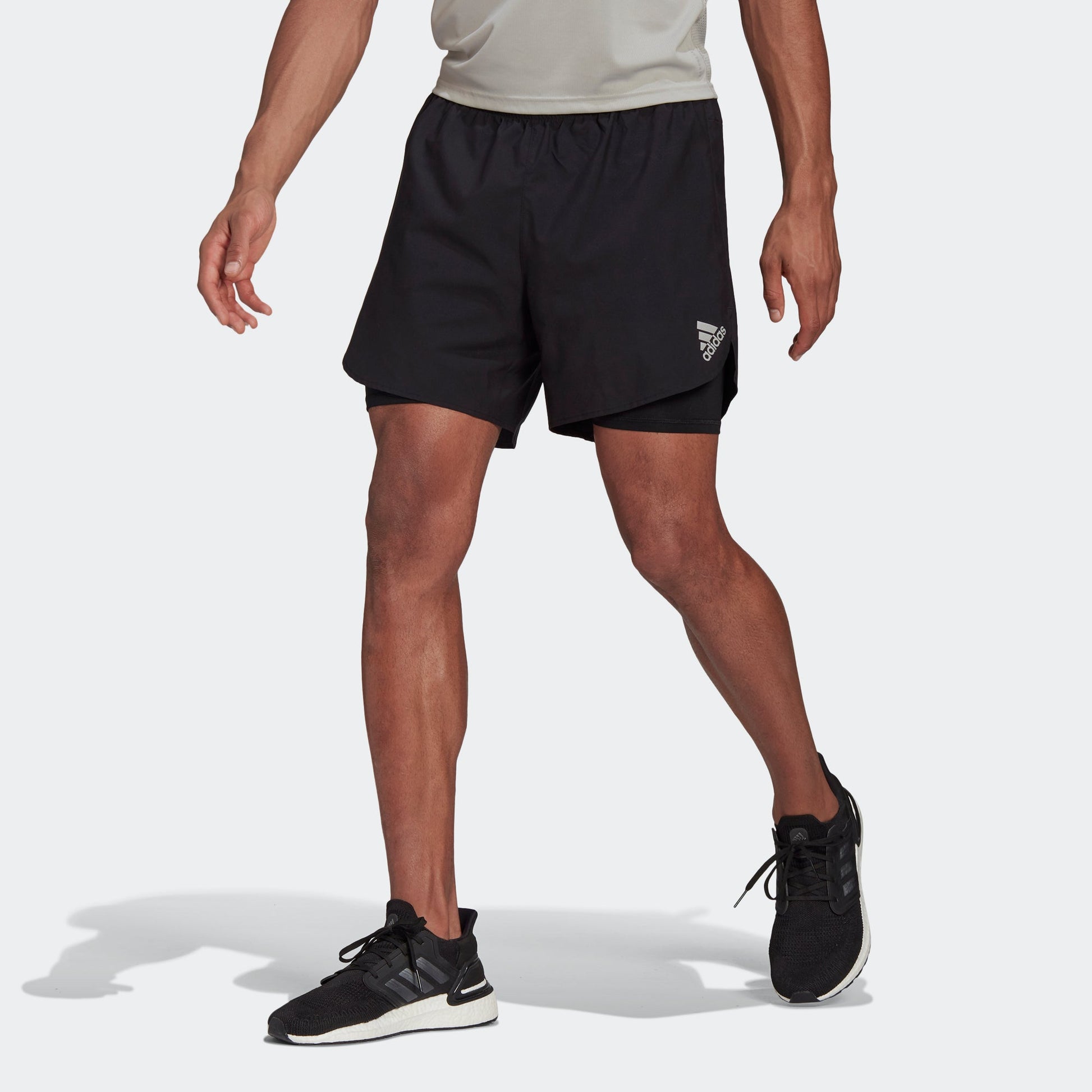 adidas P.Blue Short M Reflective Logo Running Sports Lacing Shorts Black GN5706