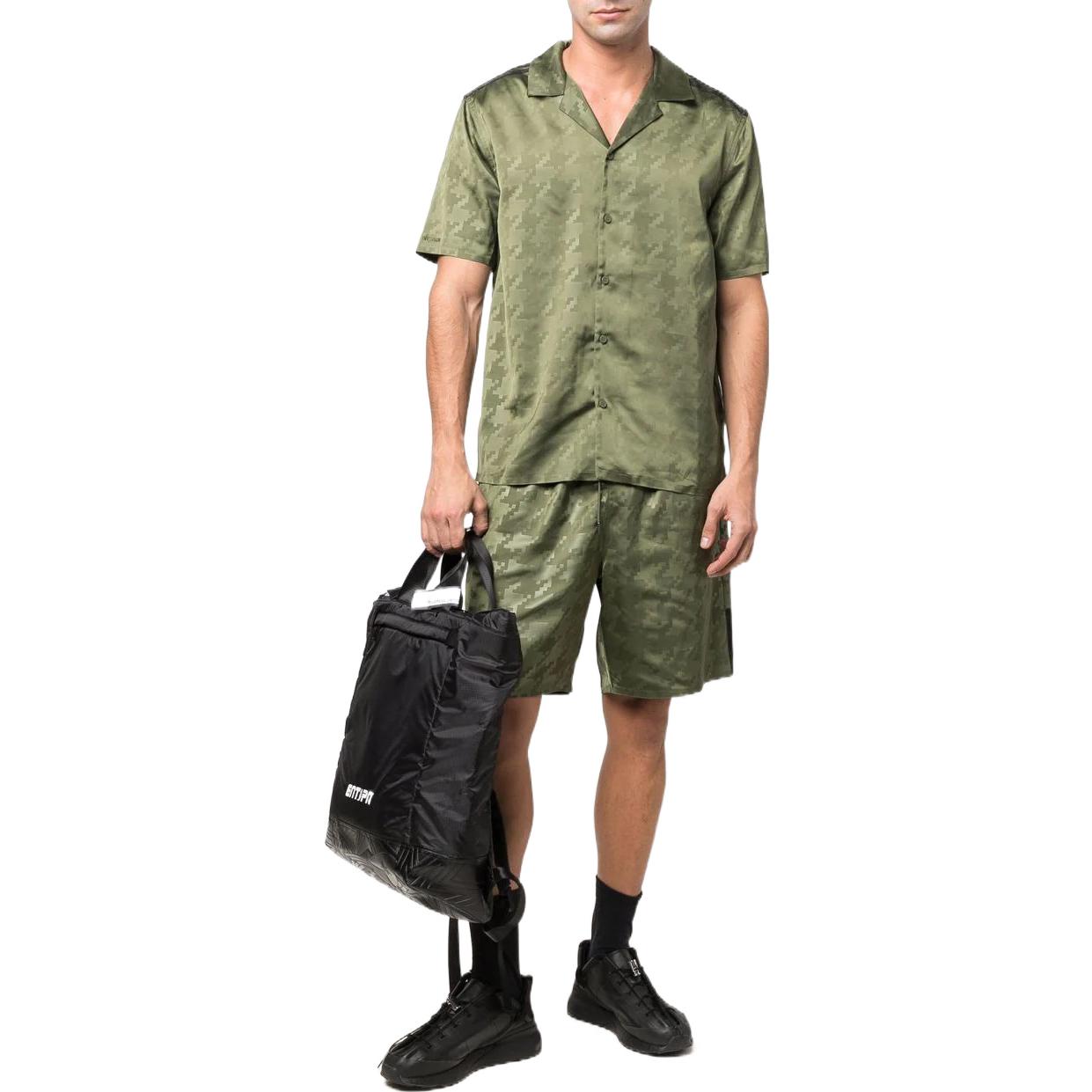 adidas Houndstooth Printing Lacing Straight Shorts Green HG2401