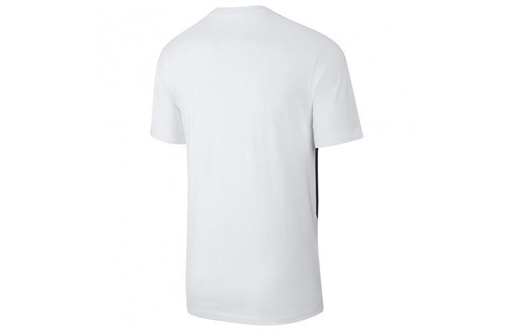 Nike Sportswear Big Swoosh Tee Large Printing Round Neck Short Sleeve Black White AR5191-103