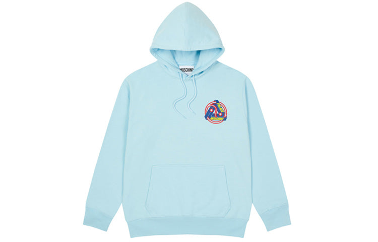 PALACE x Moschino Crossover Back Large Logo Alphabet hooded Long Sleeves Unisex Blue ZCA170113171295