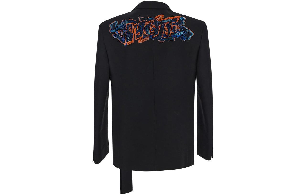 Off-White Graf Coupe' Strap Rel Single-breasted Blazer 'Black' OMEN063S23FAB0011066