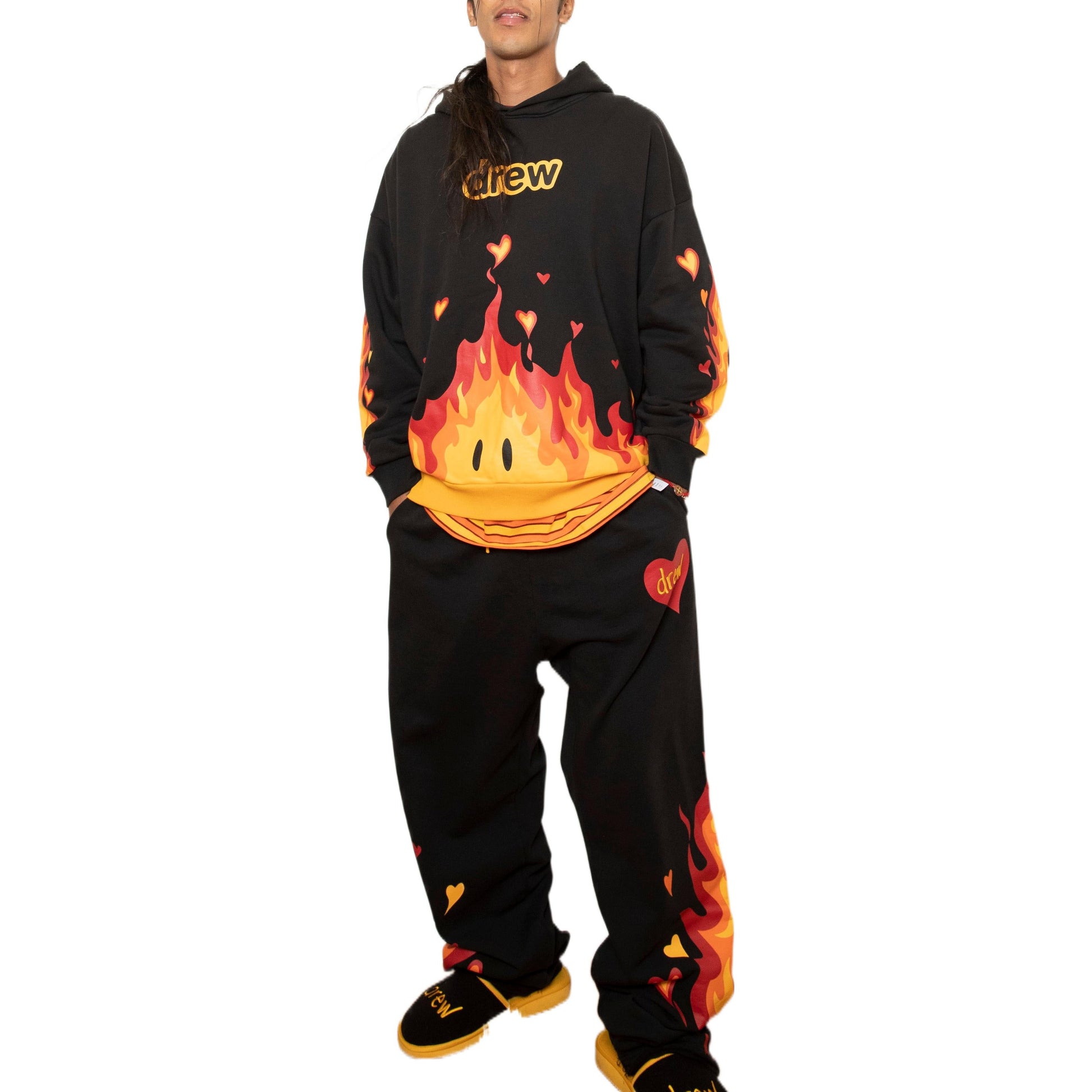 Drew House Fire Sweatpants 'Black' DR-FW22-425