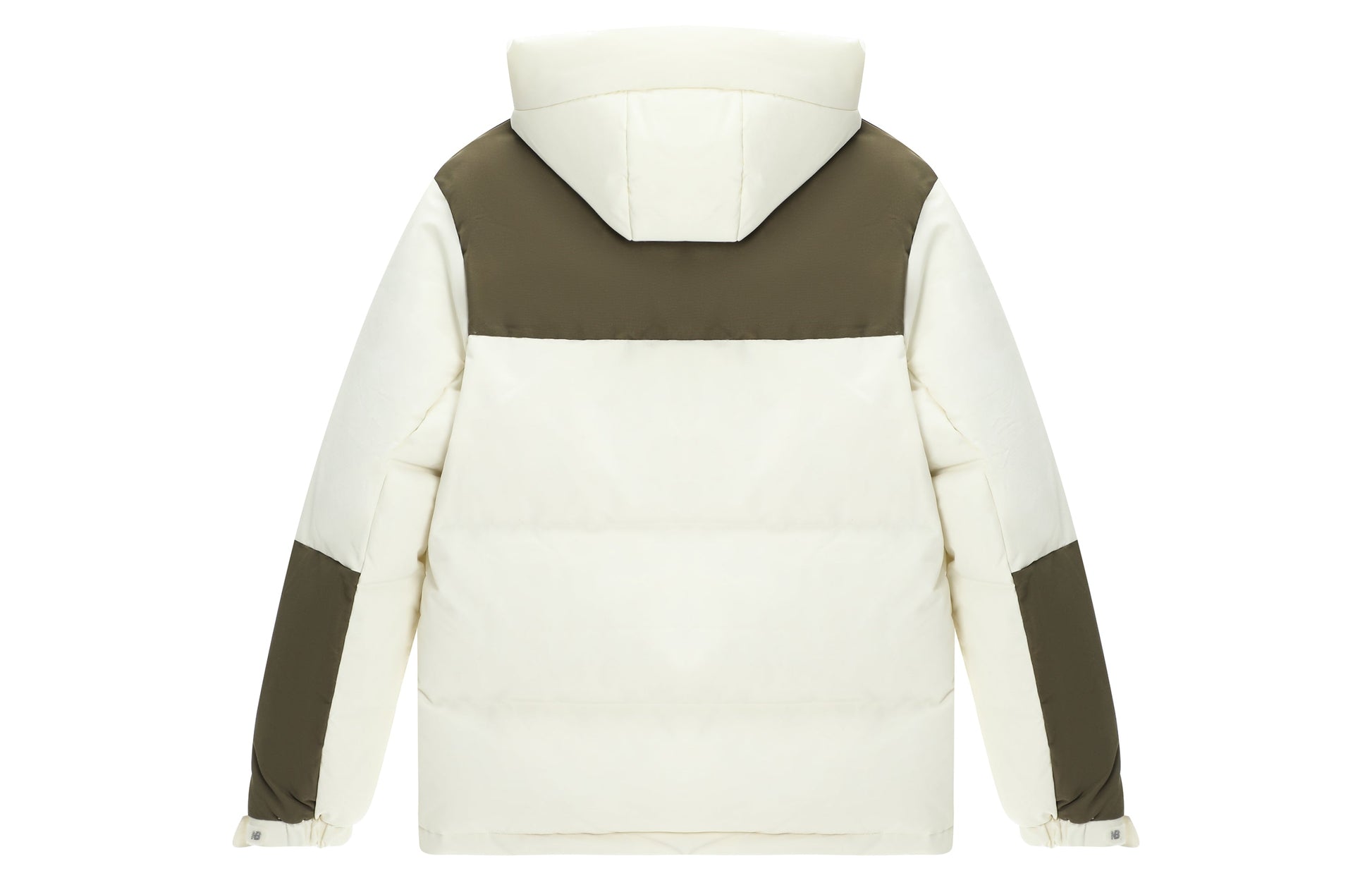 New Balance Windproof Hooded Down Jacket Asia Sizing 'White Olive Green' AMJ24377-CIC