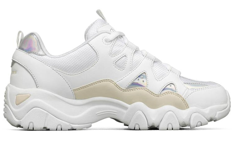 (WMNS) Skechers D lites 2.0 White/Brown/Silver 66666312-WNT