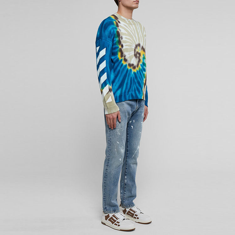 Off-White SS22 Tie Dye Pattern Long Sleeves Ordinary Version Multicolor OMHE114S22KNI0016101