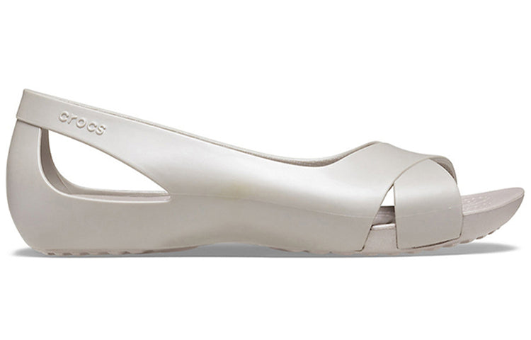 (WMNS) Crocs Minimalistic Casual Flat White Sandals 206106-018