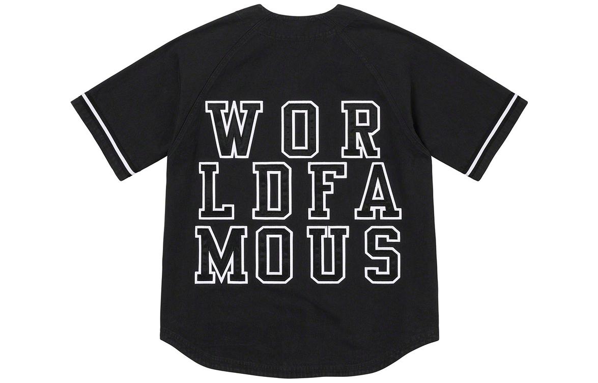 Supreme FW22 Week 7 Denim Baseball Jersey LogoVT SUP-FW22-122-BLK