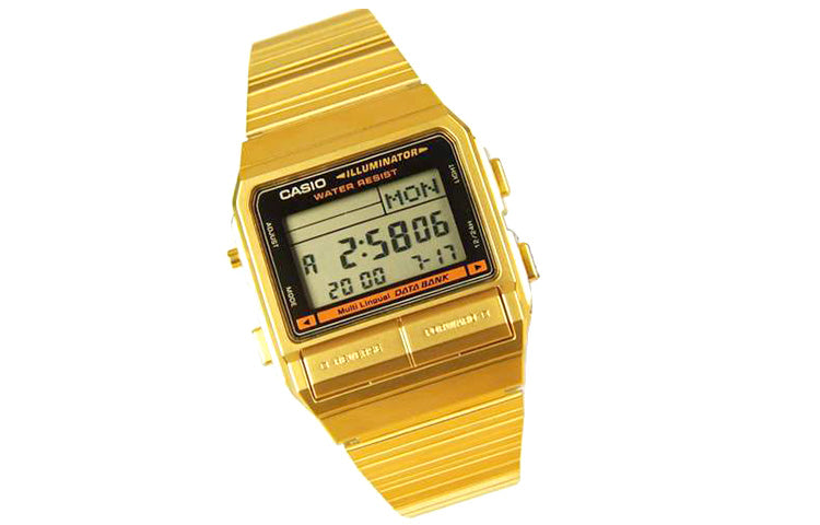CASIO Quartz Waterproof Unisex Mens Gold Digital DB-380G-1