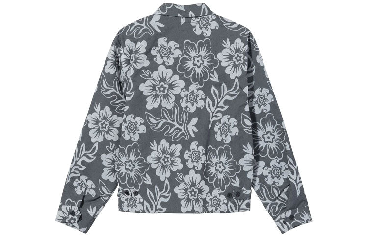 Stussy Hawaiian Zip Jacket Black Printing Zipper Unisex 115568