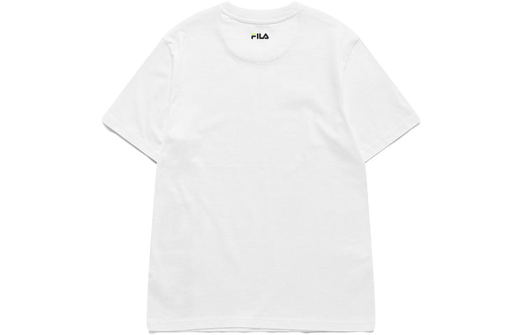 FILA FUSION Alphabet Logo Loose Round Neck Short Sleeve White T11M123108F-WT