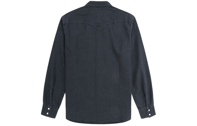Levis Lapel Collar Denim Long Sleeve Shirt Men s Black 85745-0008