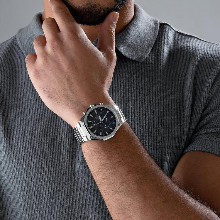 CASIO EDIFICE Solar Powered Mens SilverBlack Analog EQB-1100D-1A