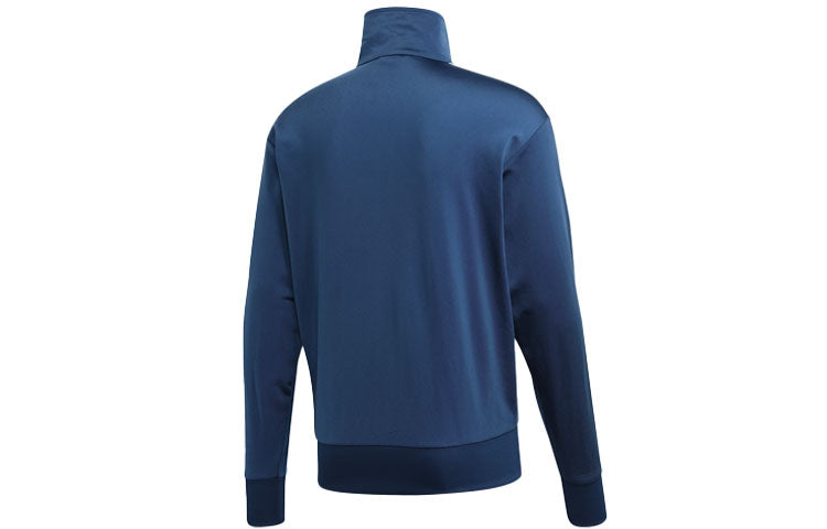 adidas originals Firebird Logo Printing Sports Stand Collar Jacket Blue FM3810