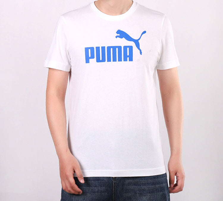 PUMA Logo Alphabet Round Neck Short Sleeve White 588011-02