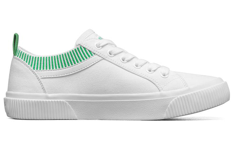 (WMNS) Skechers V'Lites 2 Low-Top Sneakers White/Green 155120-WHT