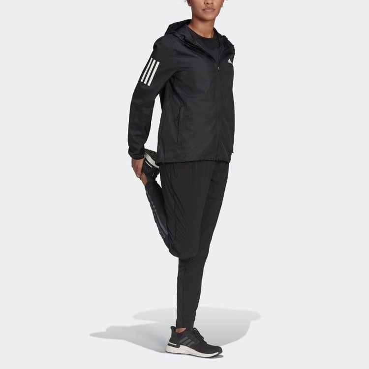 (WMNS) adidas Own the Run Hooded Running Windbreaker 'Black' H59271
