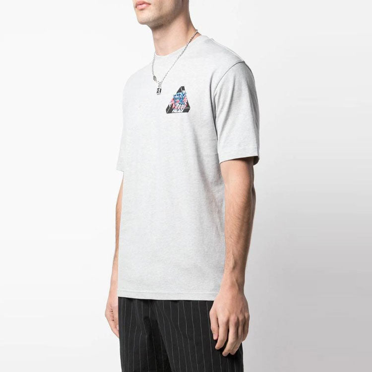 Men's PALACE Ripped Chest logo Printing Short Sleeve Gray P17TS077T