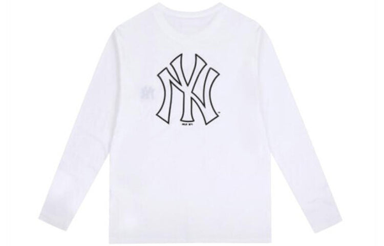 MLB Unisex Thin Section Printing Logo Long Sleeve White 31TS01941-50W