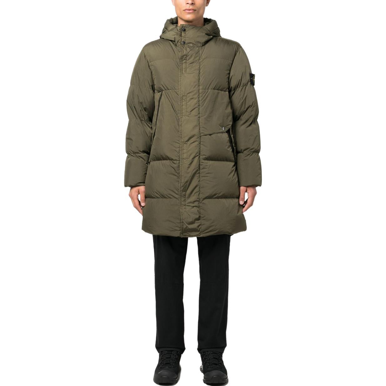 STONE ISLAND Wappen Patch Crinkle Labs Padding 'Olive Green' 791570323-V0058