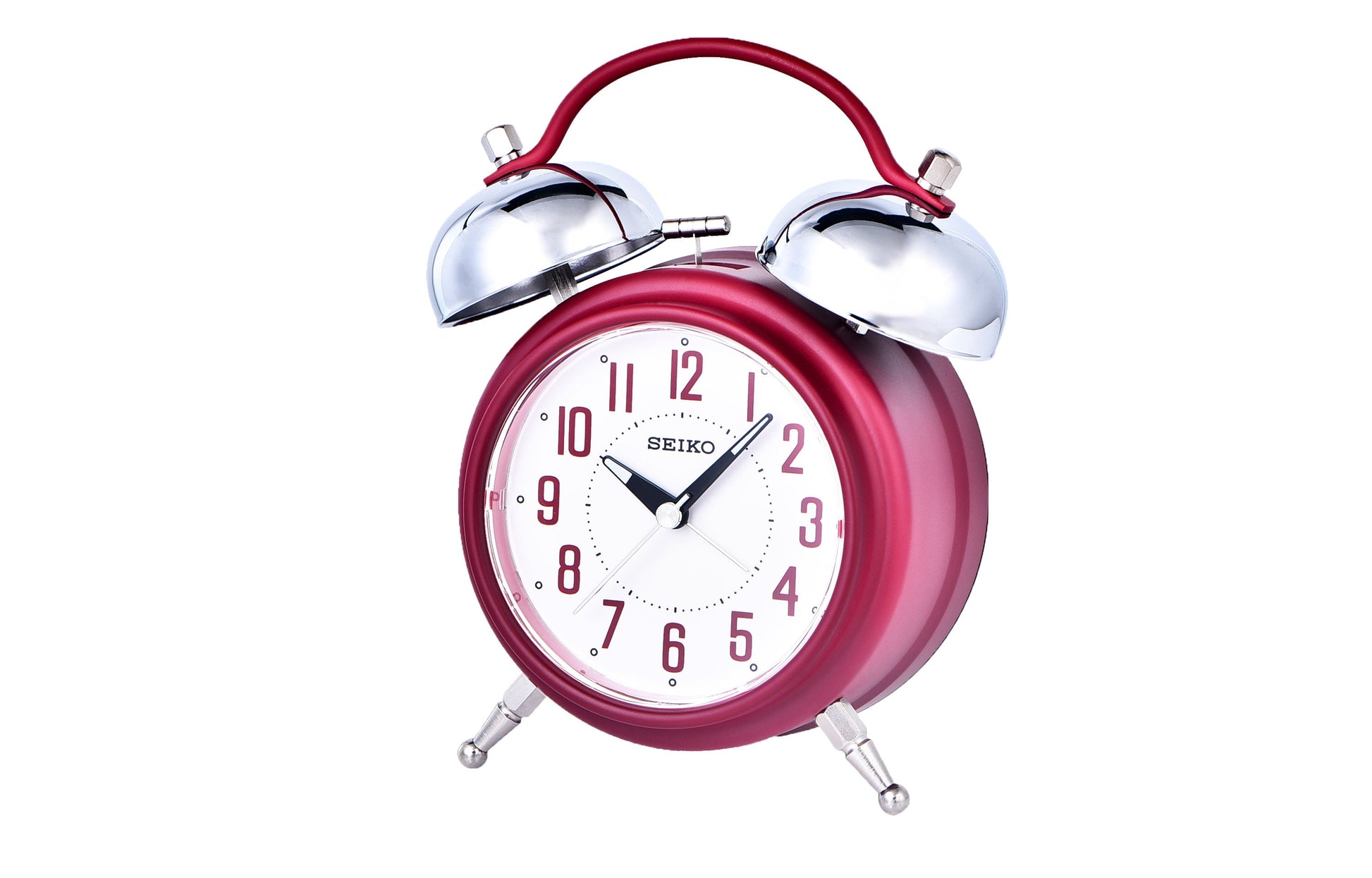 SEIKO Mute Mechanical Ring The Alarm Red/White QHK051R