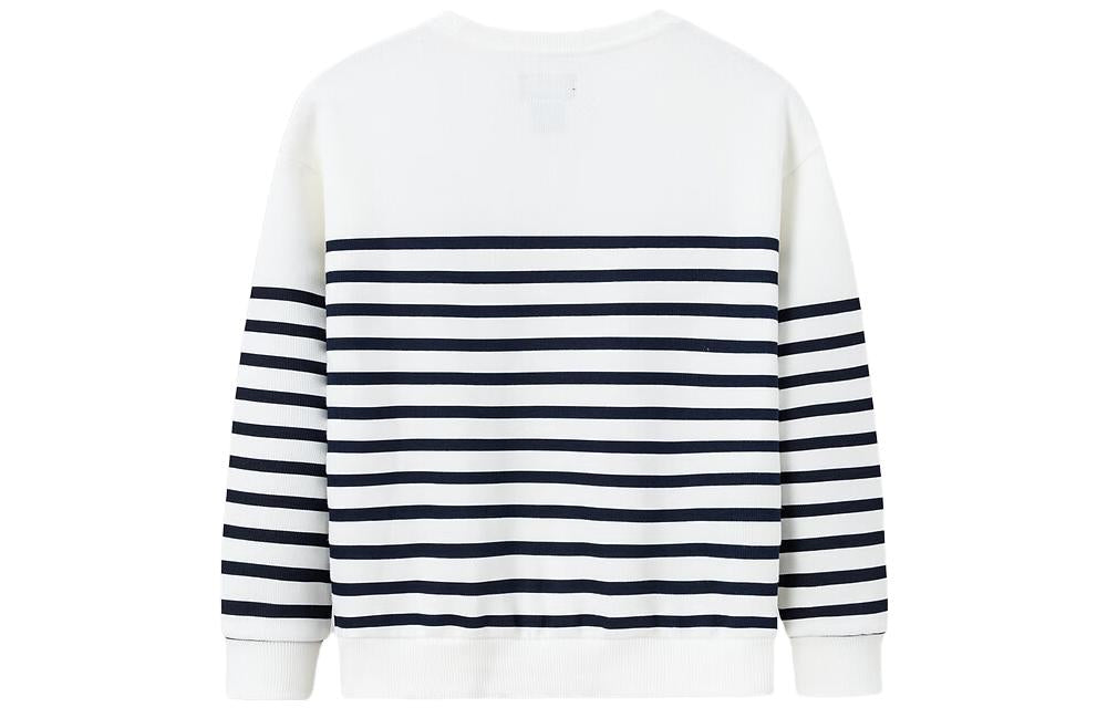 (GS) Converse Casual Stripe Crew Sweater Asia Sizing 'White Black' CV2342018GS-001