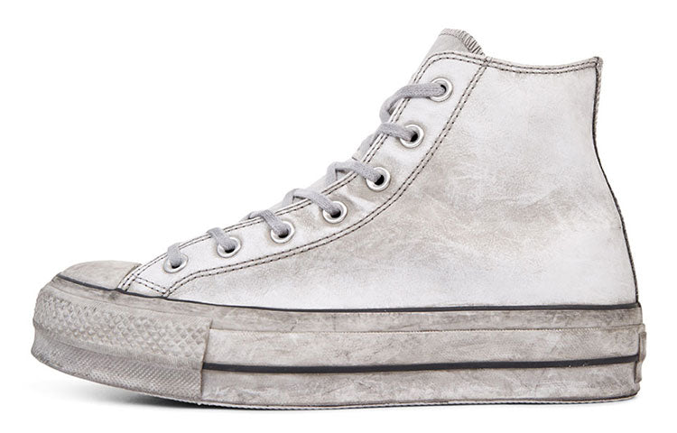 (WMNS) Converse Chuck Taylor All Star Leather Smoke Platform High Top Retro White 562909C