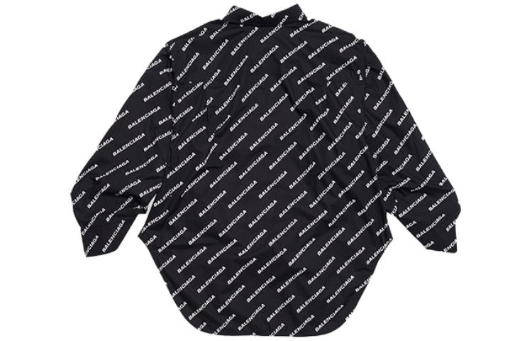 (WMNS) Balenciaga Typo Logo-Print Long Sleeve Shirt 'Black' 671663TLLJ11070