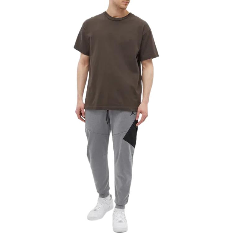 Air Jordan Splicing Lacing Elastic Waistband Sports Pants Men's Grey DA9852-091