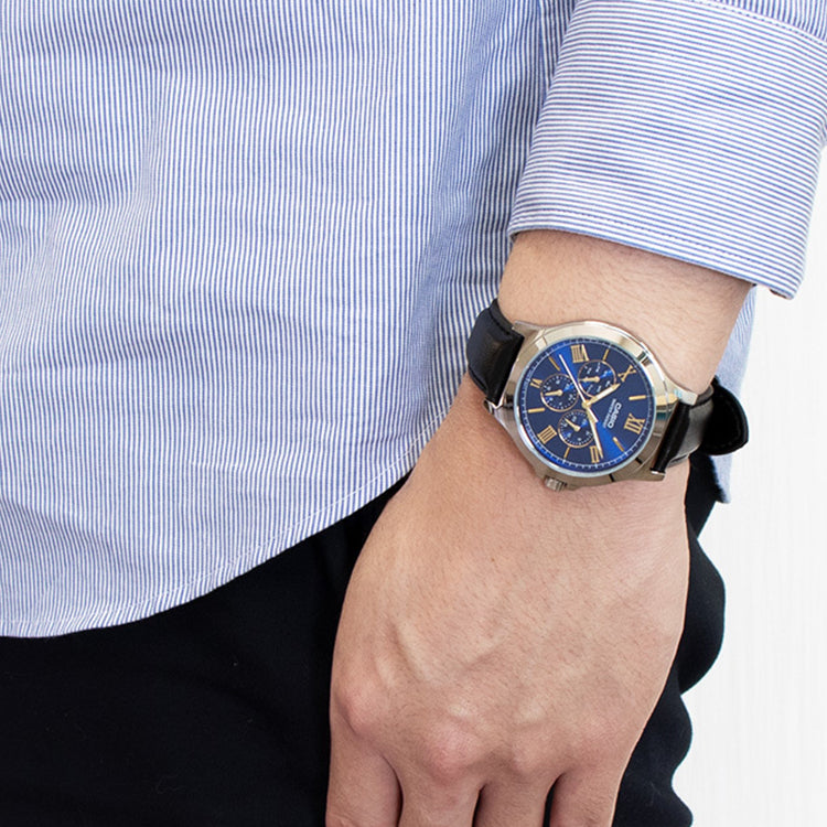 Men's CASIO ENTICER SERISE Series Minimalistic Casual Watch Mens Blue Analog MTP-V300L-2A
