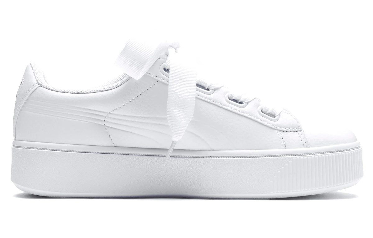 (WMNS) PUMA Vikky Stacked Ribbon Core White Board Shoes 369112-02