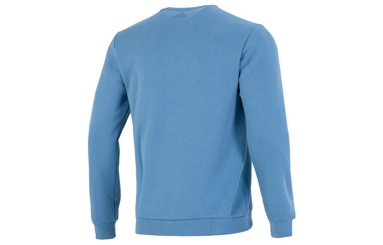 Men's adidas Mh Crew Swt Athleisure Casual Sports Logo Round Neck Autumn Sky Blue HM2963