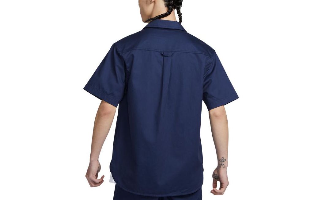 Nike SB Short-sleeve Woven Skate Button Down 'Blue' DV9076-410