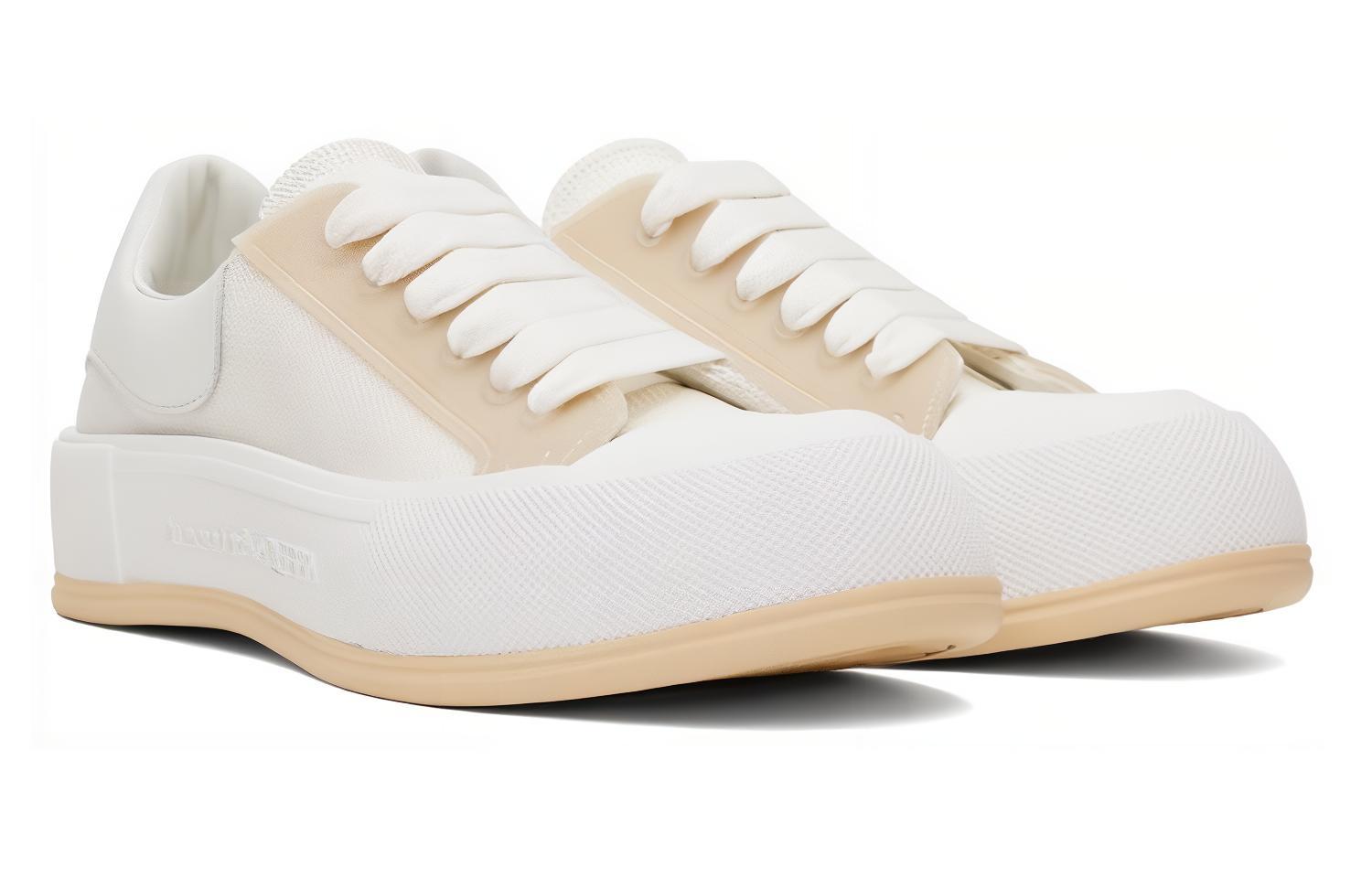 Alexander McQueen Deck Lace Up Sneakers 'White Beige' 711098W4UB28993