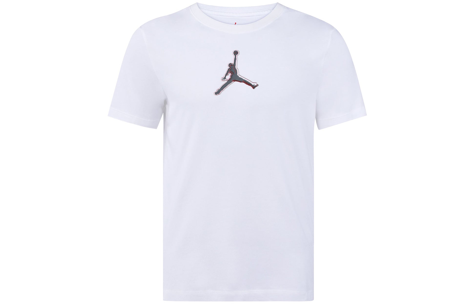 Men's Air Jordan Dri-FIT 3D Logo Funny Printing Knit Quick Dry Short Sleeve White T-Shirt CZ8088-100